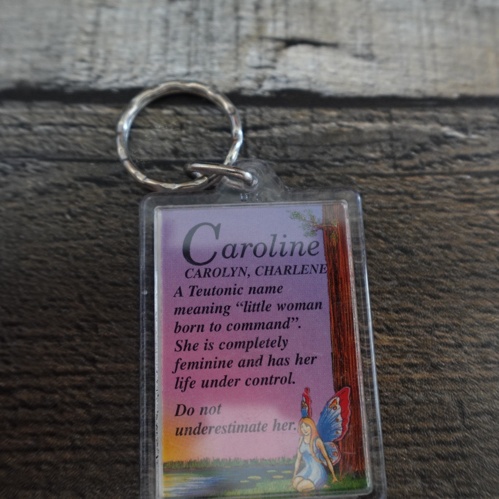 Caroline Personalized Keychain Plastic Novelty Name Definition Meaning Gift