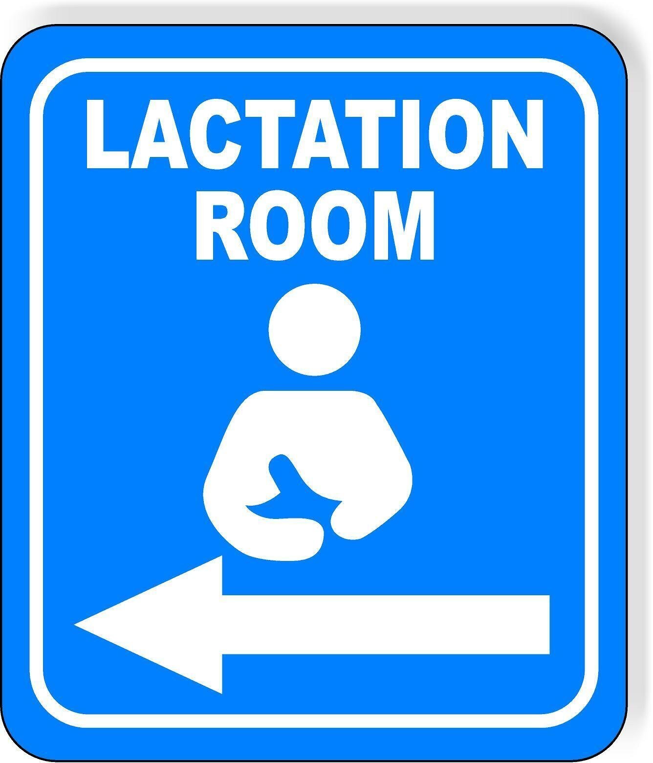 LACTATION ROOM LEFT ARROW WHITE Metal Aluminum composite sign