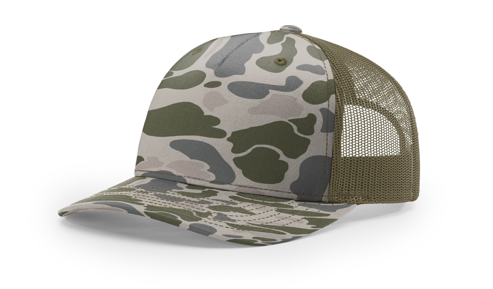 Richardson 5 Panel Trucker Cap 112FP Classic Style with Adjustable Duck Camo