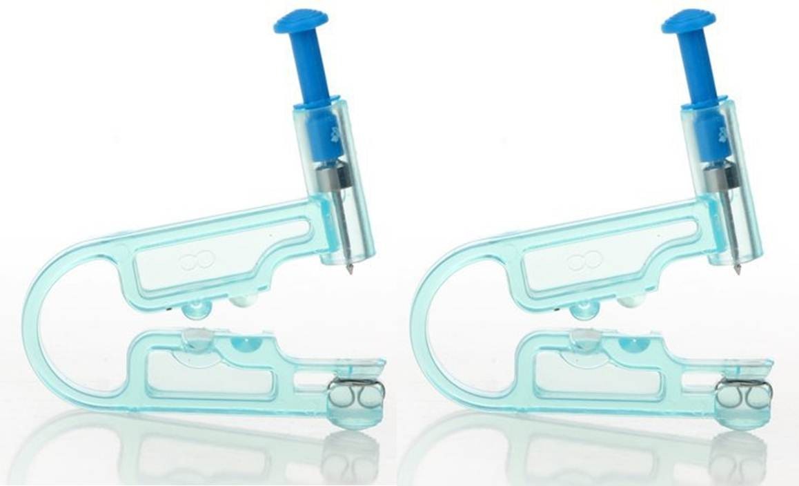 2 Ear Pierce Guns Sterilised Disposable Tool Kit Ear Stud Piercing Sealed Set
