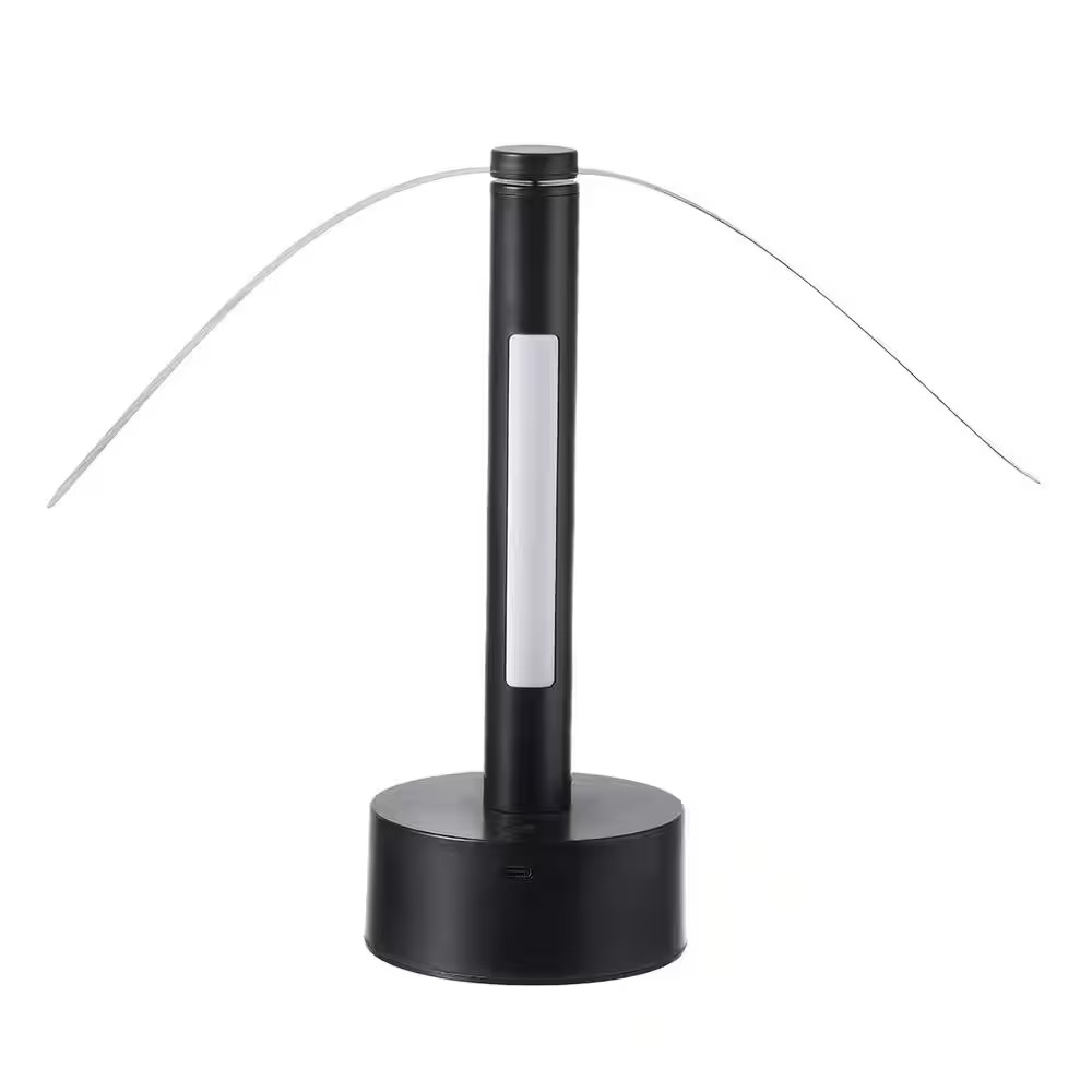10 In. Personal Fly Fan in Black with RGB Light (2-Pack)