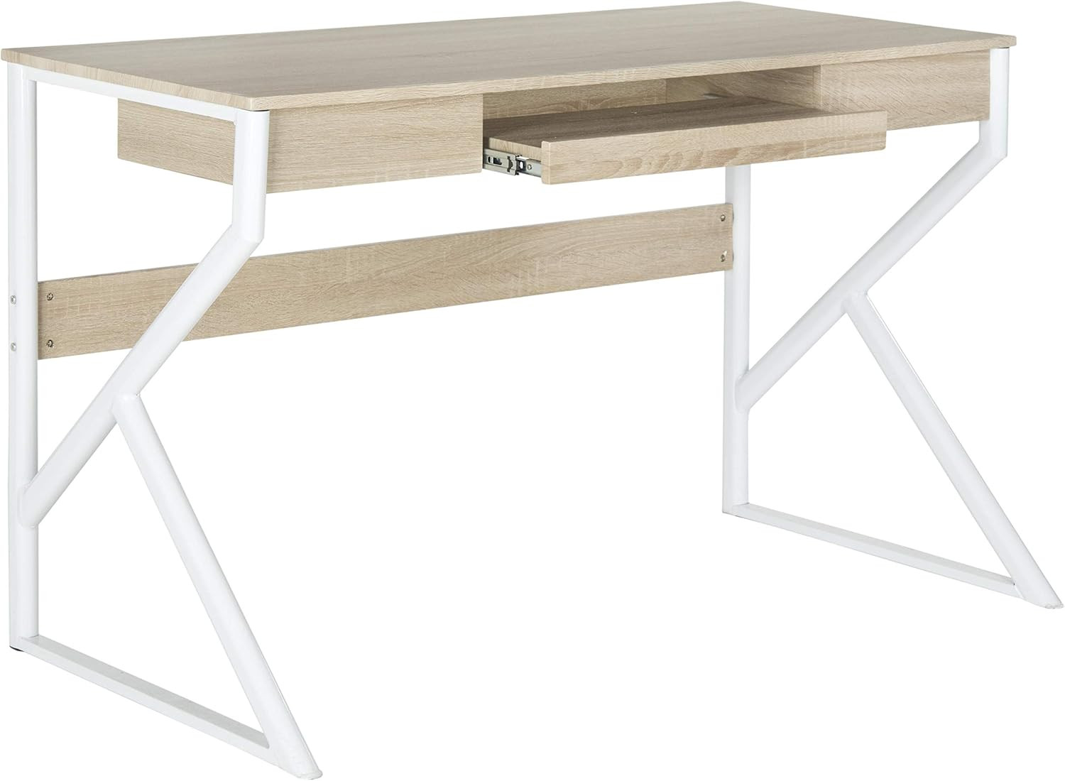 Bryant Natural & White Home Office Computer Desk for Stylish Workspaces