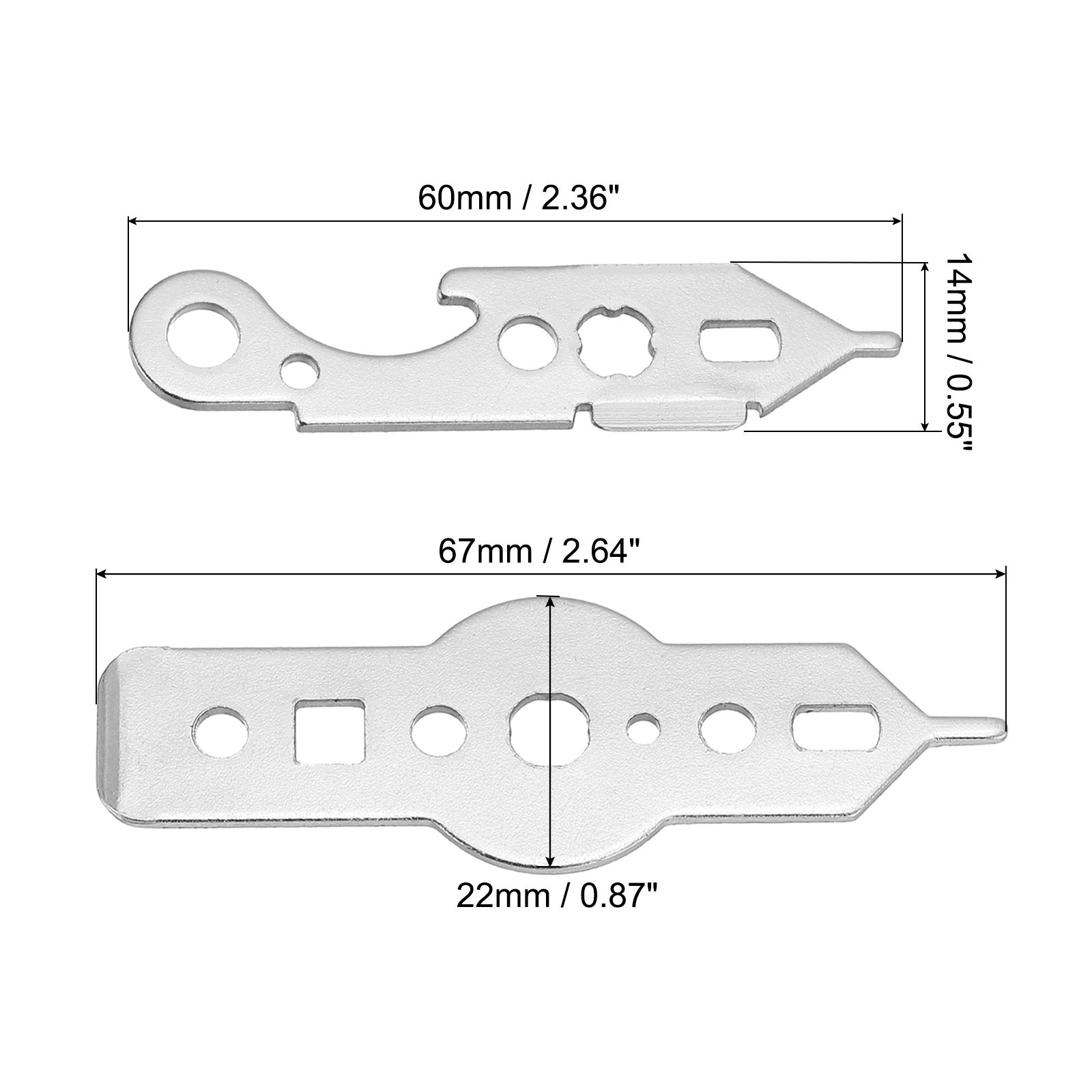 2Pcs Dart Wrench Tool Kit Multi-Purpose Dart Accessories Silver