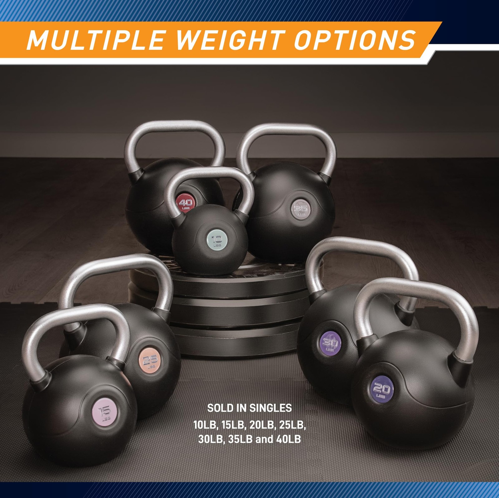 PU Coated Strength Training Kettlebell - 10 LB - MCKB-010-GREEN
