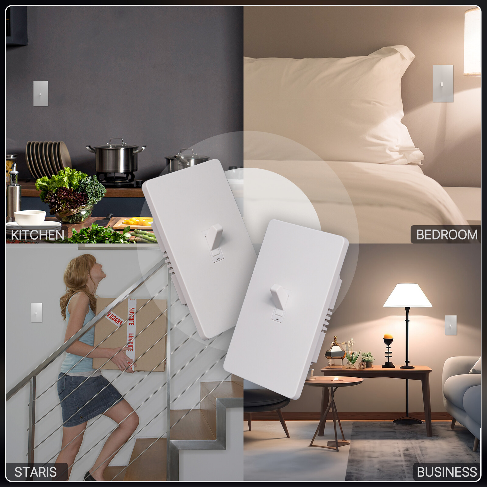 MOES WiFi Smart Toggle Light Switch 3 Way Wall Switch Alexa Google APP Remote