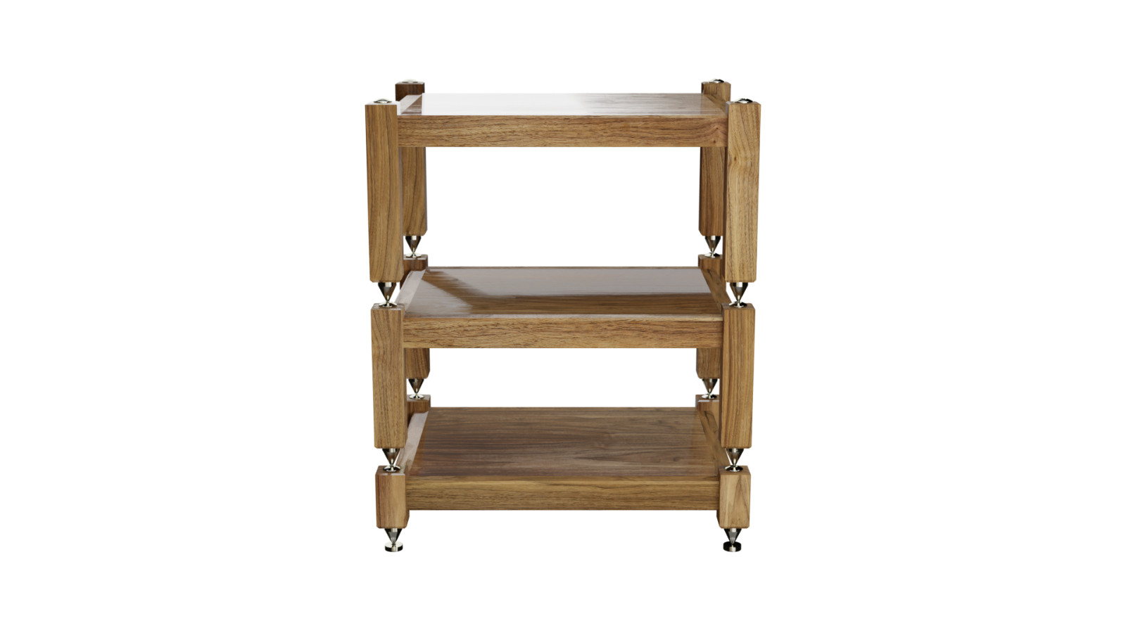 HI-END AUDIO RACK WALNUT WOOD - 3 TIERED