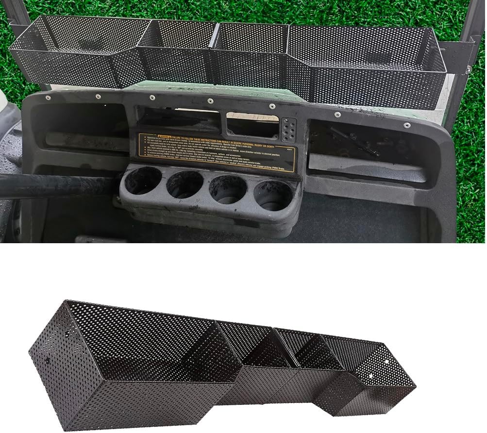 Golf Cart Front Inner Dash Storage Basket and Rack for EZGO TXT and RXV, Heavy S