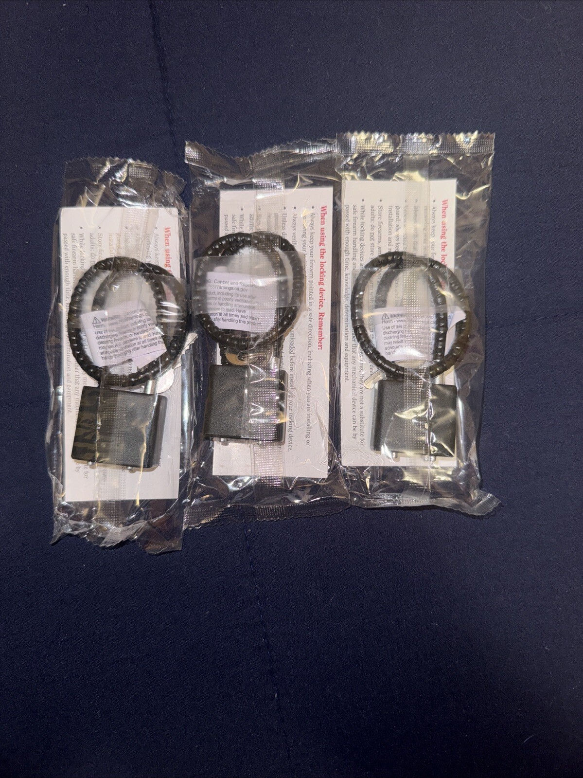 Lot of 3, Gun Lock Ruger Firearm Gun Safety Cable. New Original Package.  (B4)
