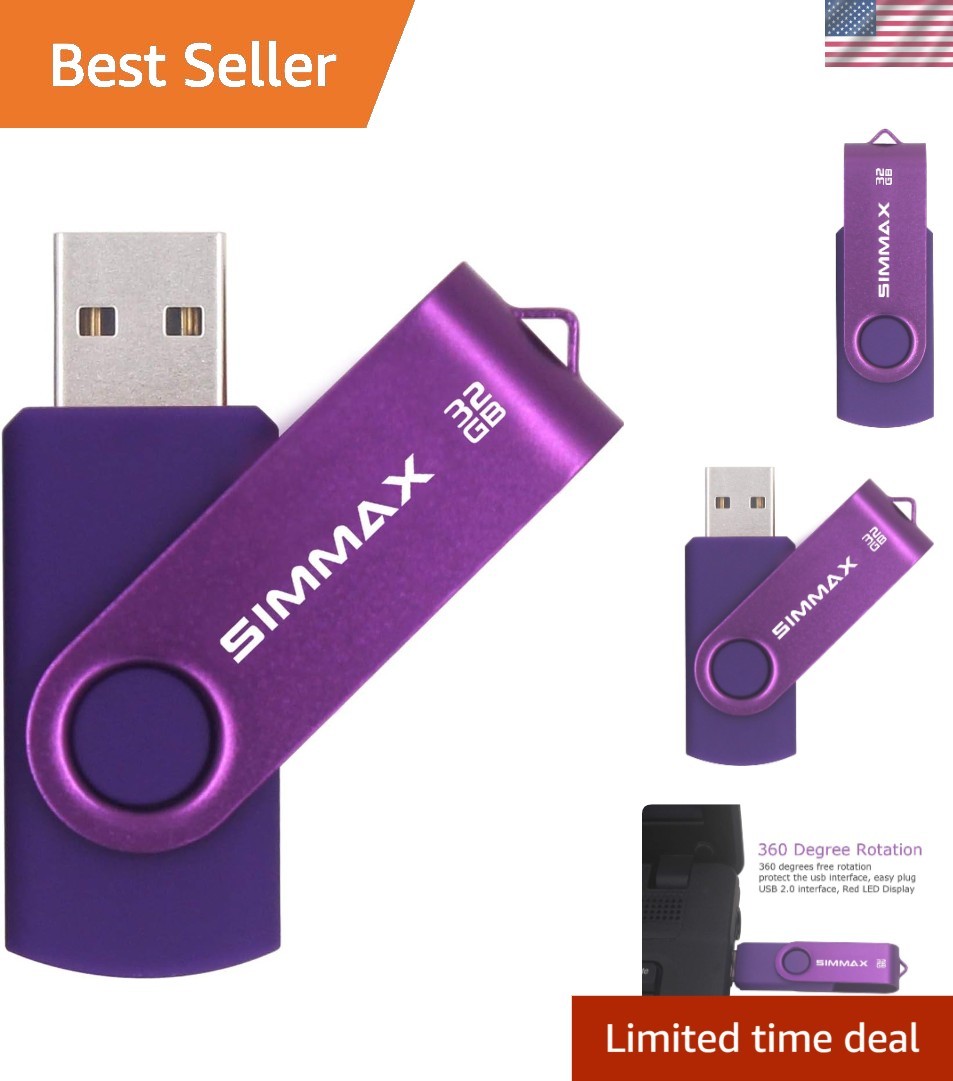 Lightweight 32GB USB Flash Drive with Swivel Design - Effortless File Storage