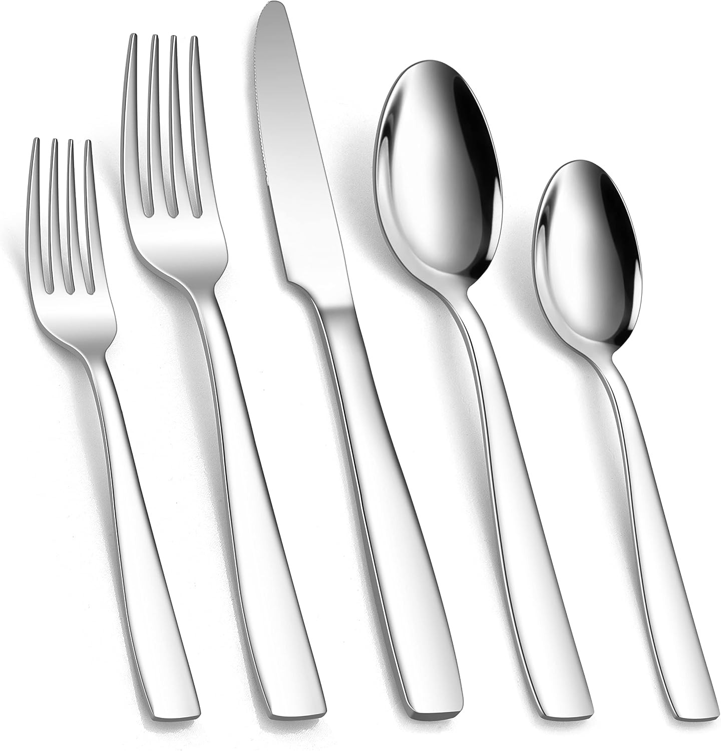 18/10 Stainless Steel Flatware, 60-Piece Silverware Set Service for 12, Fancy