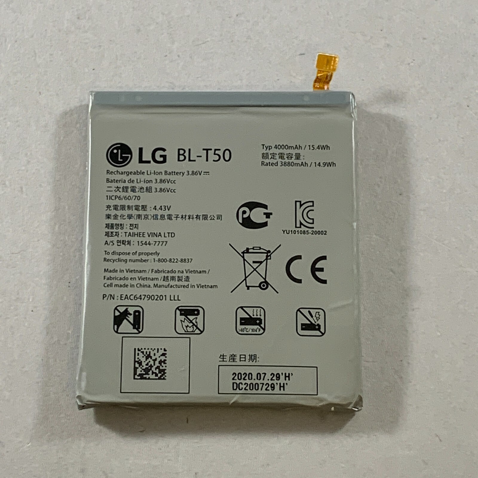 New OEM LG Velvet 5G BL-T50 Battery Replacement Part 4000mAh LM-G900TM