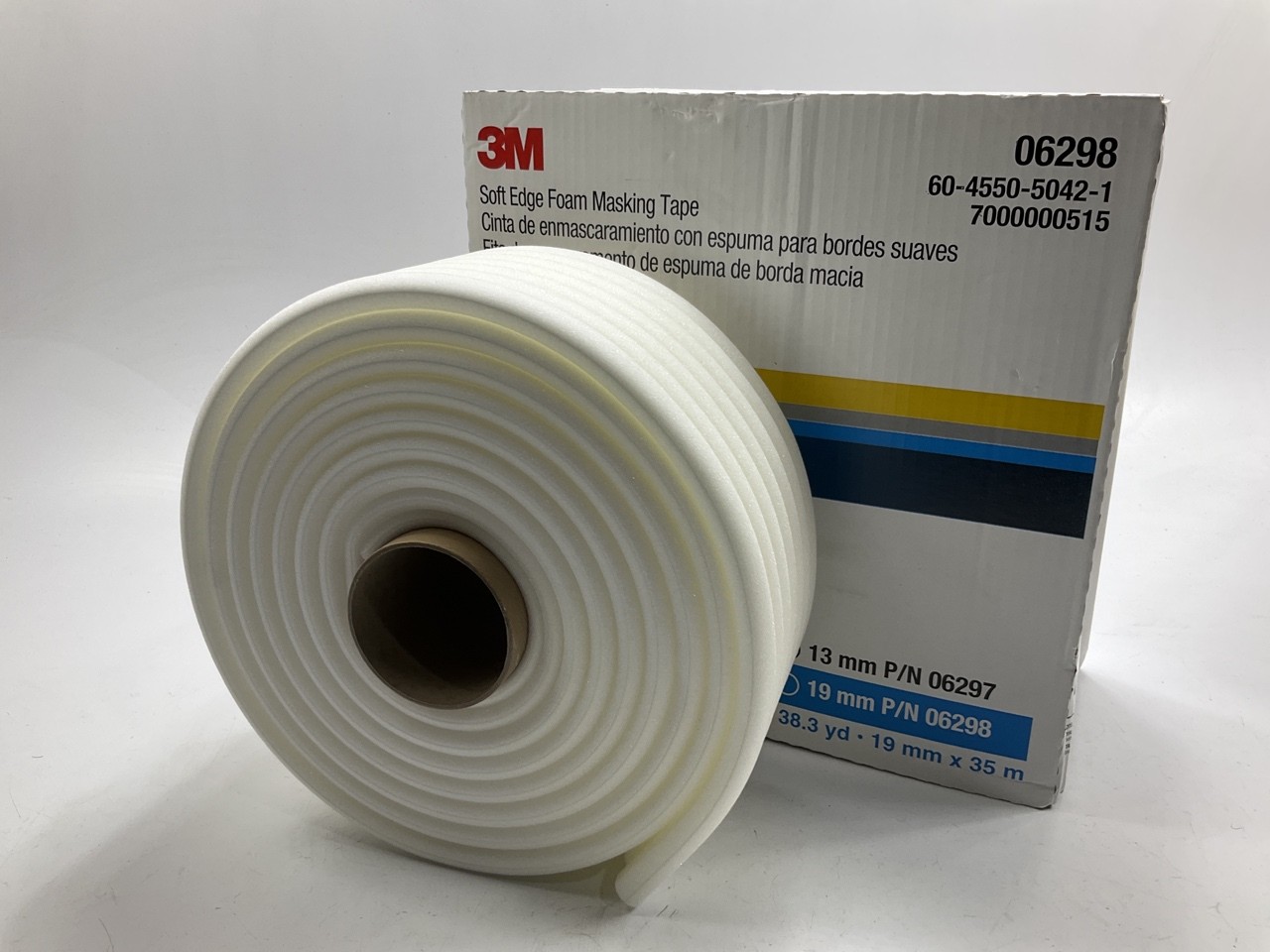 3M 06298 Soft Edge Foam Masking Tape, 19 Mm Width (.75 Inches) X 35m