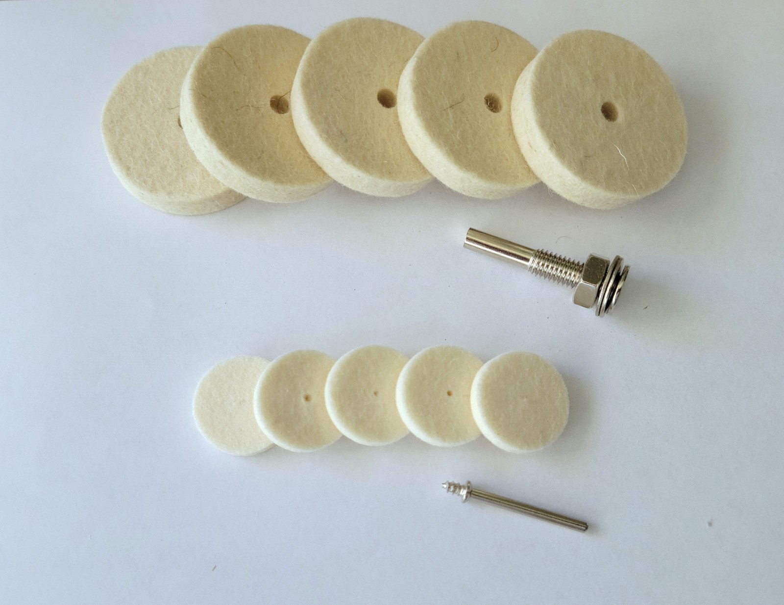 WARRIOR 2 in / 1" . Lambs Wool Polishing Wheels,12pc Open Box. New