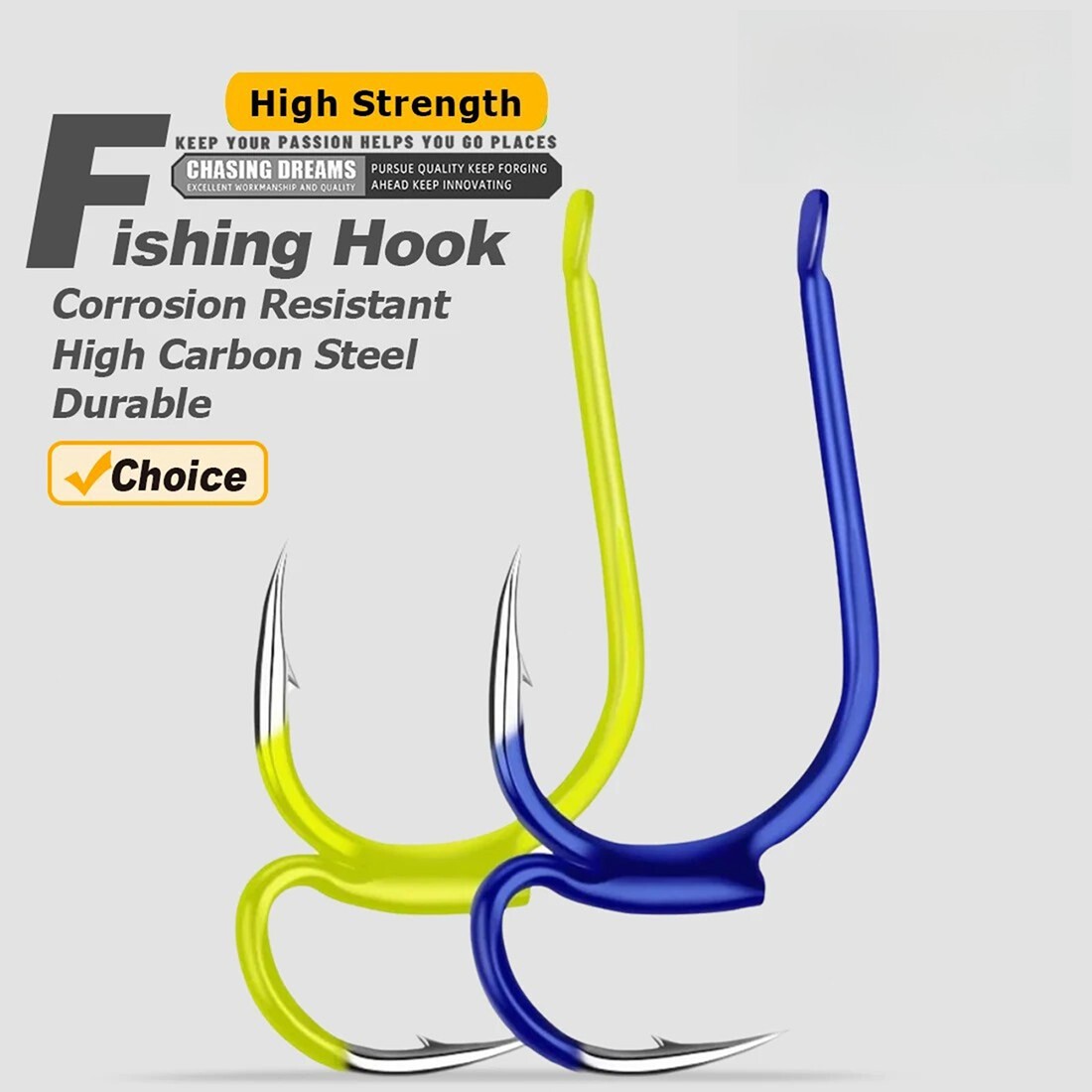 10pcs Double Fishing Hooks Carp Hook Strong and Durable Fishing Supplies for Sea