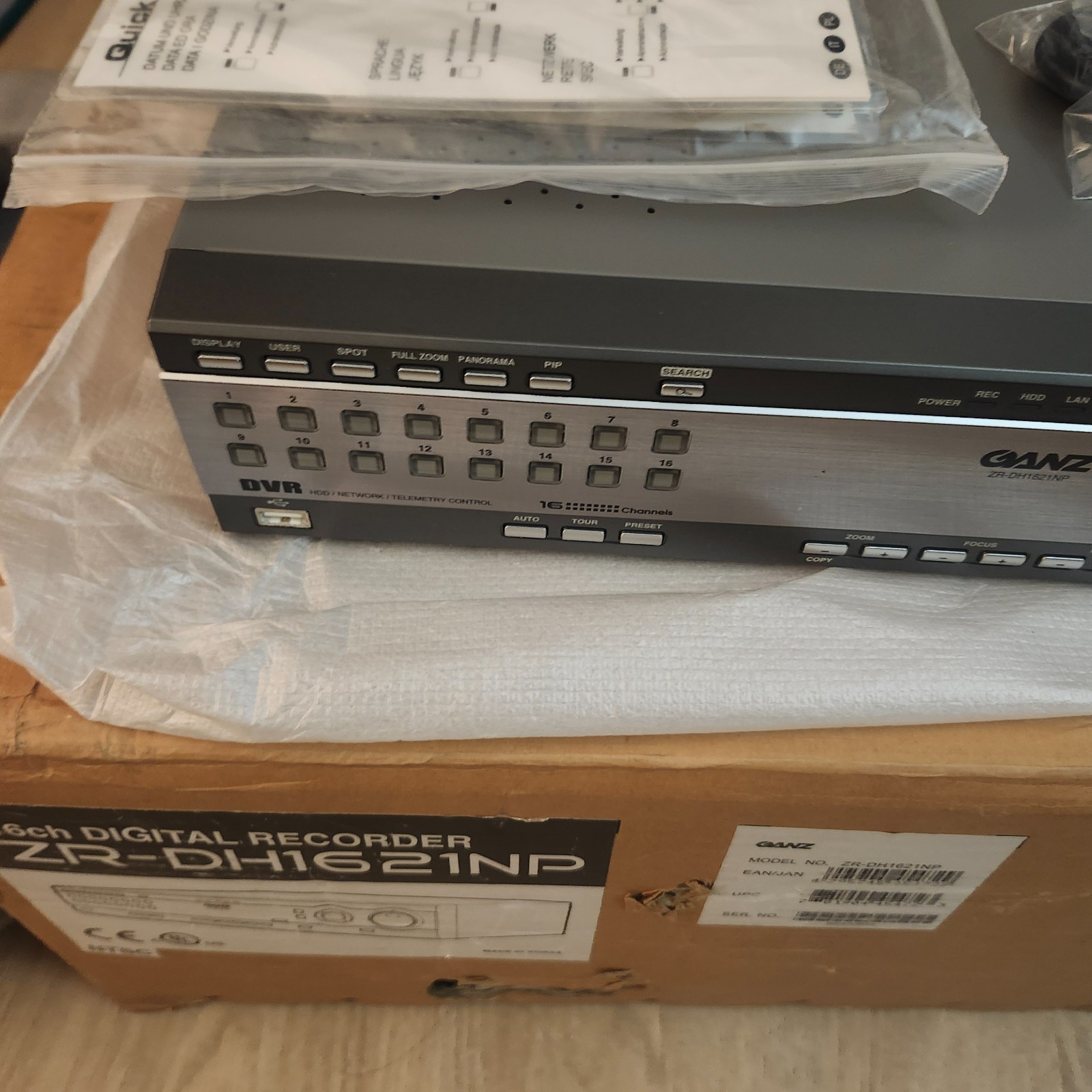 Ganz ZR-DH1621NP DVR HDD/NETWORK/TELEMETRIC CONTROL NEW OPEN BOX