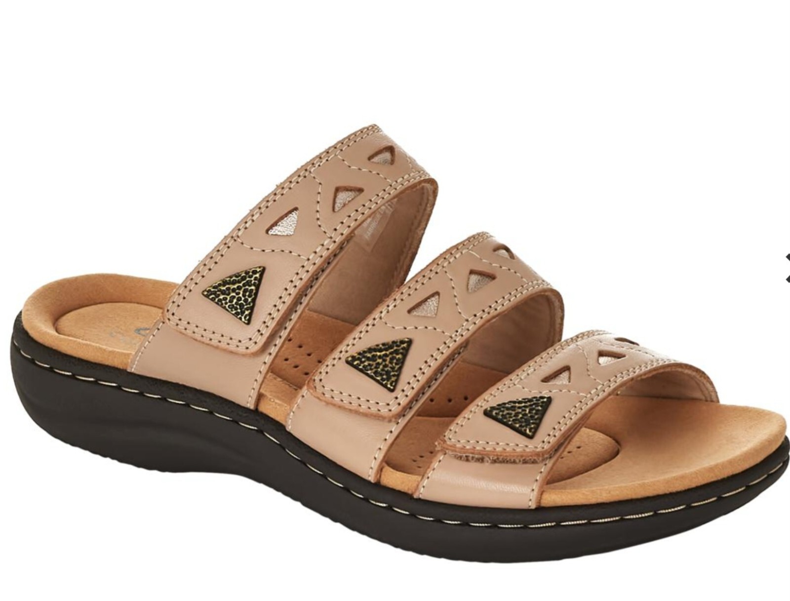 Clarks Womens Sandal LAURIEANN NORA Leather Slide adjustable comfort 5 color NEW