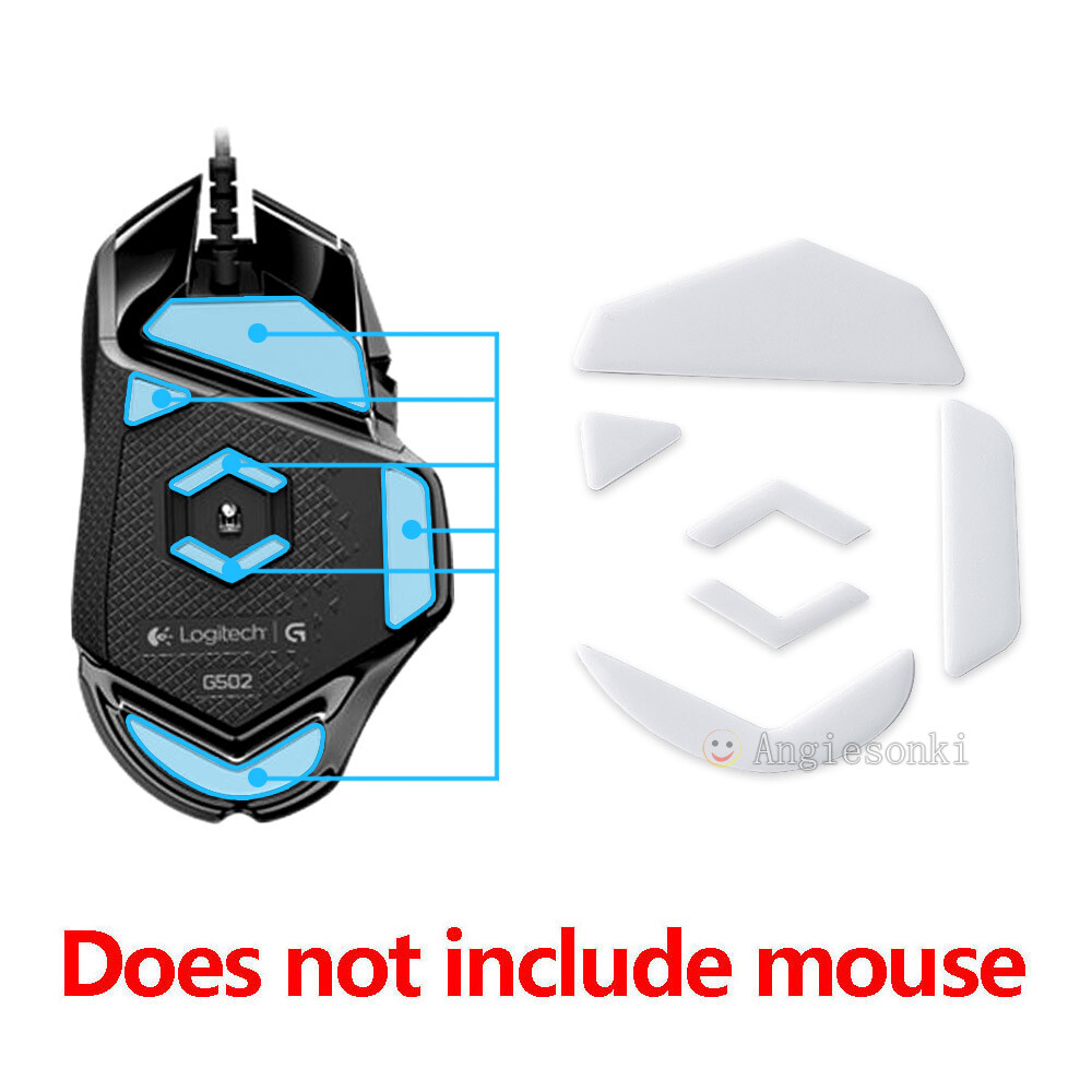 2 Sets White Rounded Curved Edges Mouse Feet Skates for Logitech G502 mouse
