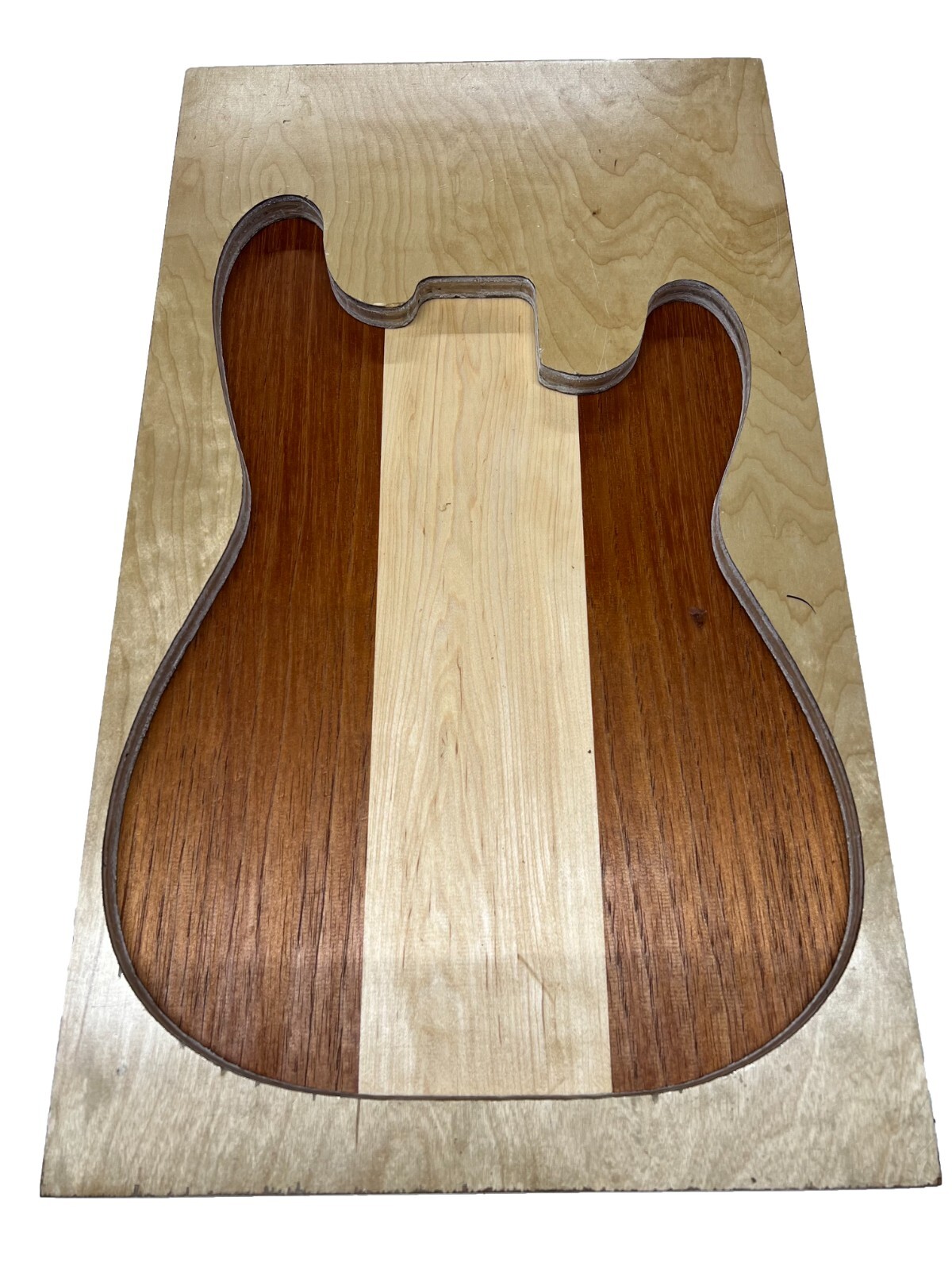 Hard Maple+Spanish Cedar Guitar Body Blank 21x14x2 Tonewood Custom Luthier Build