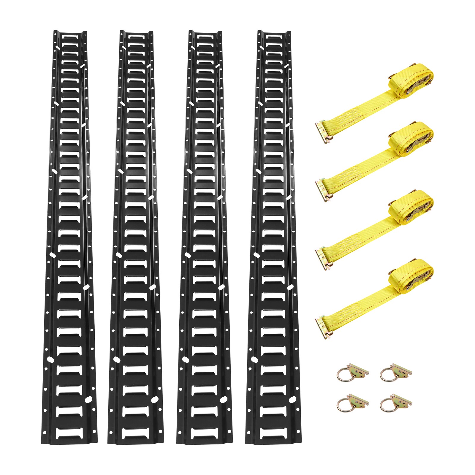 LABLT Heavy Loads Secure Cargo 12 Pcs 5' E Track Tie Down Enclosed Trailer Black