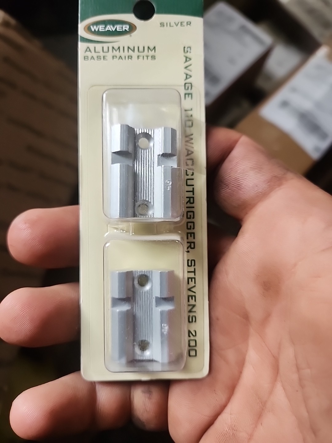 Weaver Aluminum Scope Base Pair Savage Accutrigger 110, Stevens 200 Silver 48467