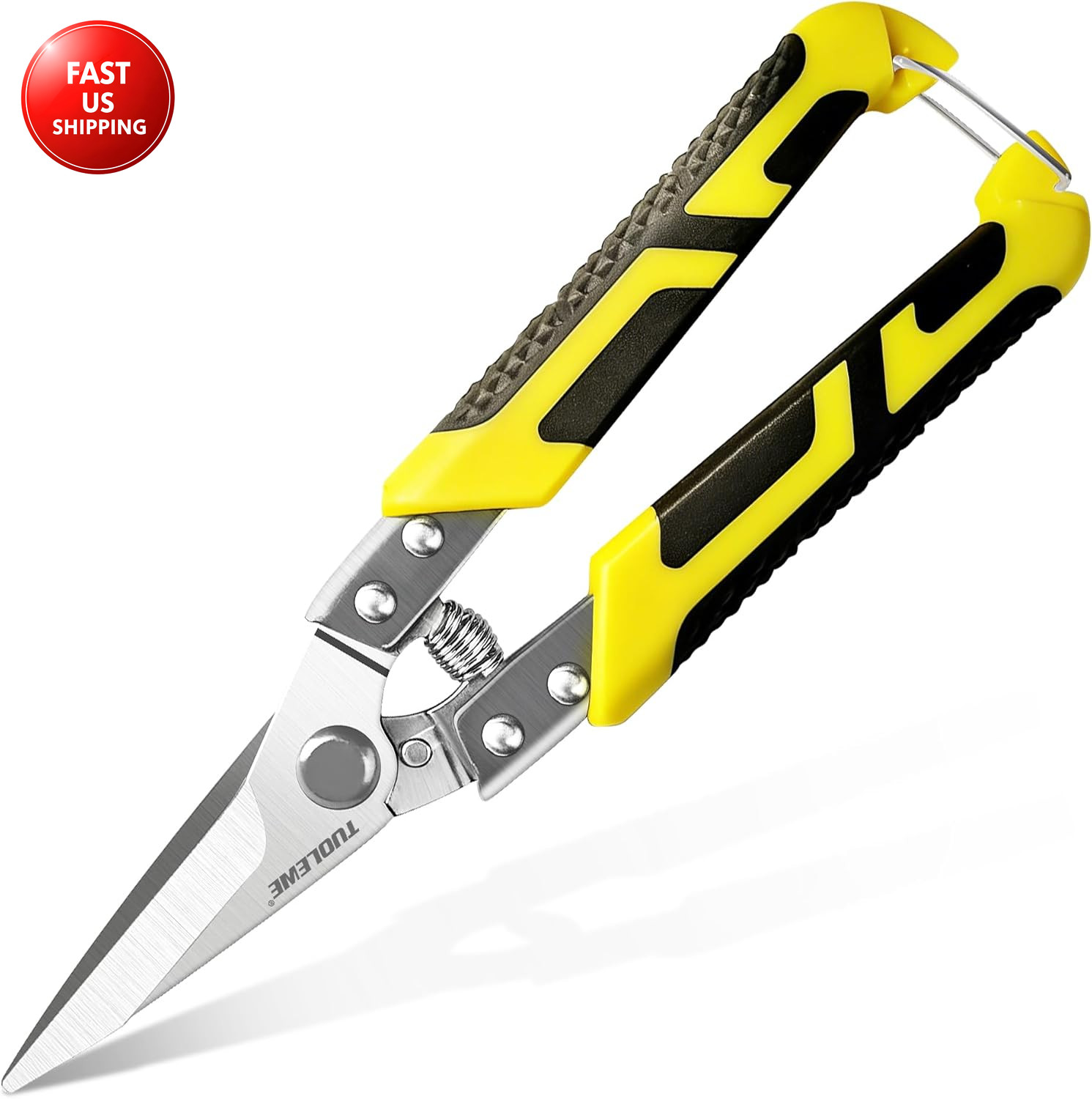 8.7 Inch Tin Snips Heavy Duty Metal Cutter with Stainless Steel Blades, Fast Cut