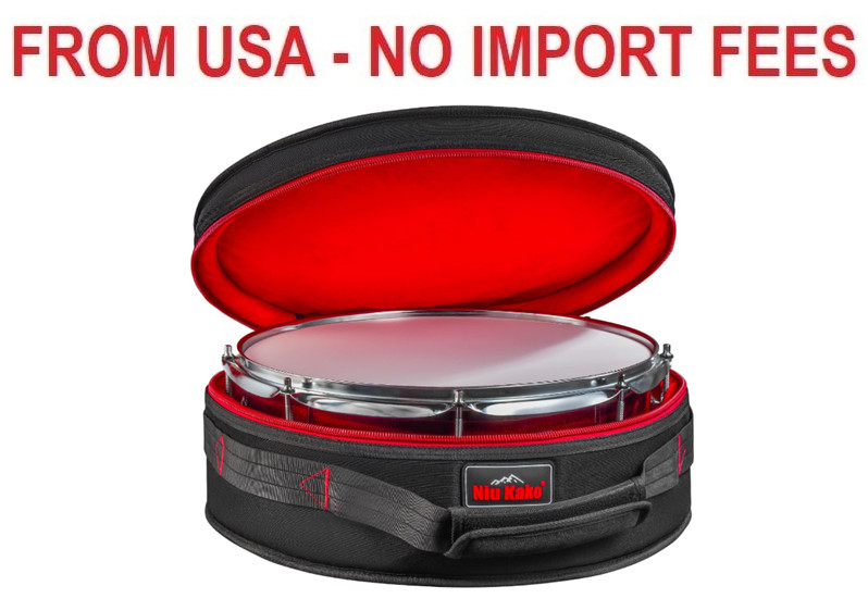 14"x5.5"/14"x6.5" Snare Drum Case - 12mm Thick Padded Gig Bag | Lightweight Trav