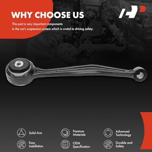 Front Left Forward Lower Control Arm, with Bushing, Compatible with Cadillac
