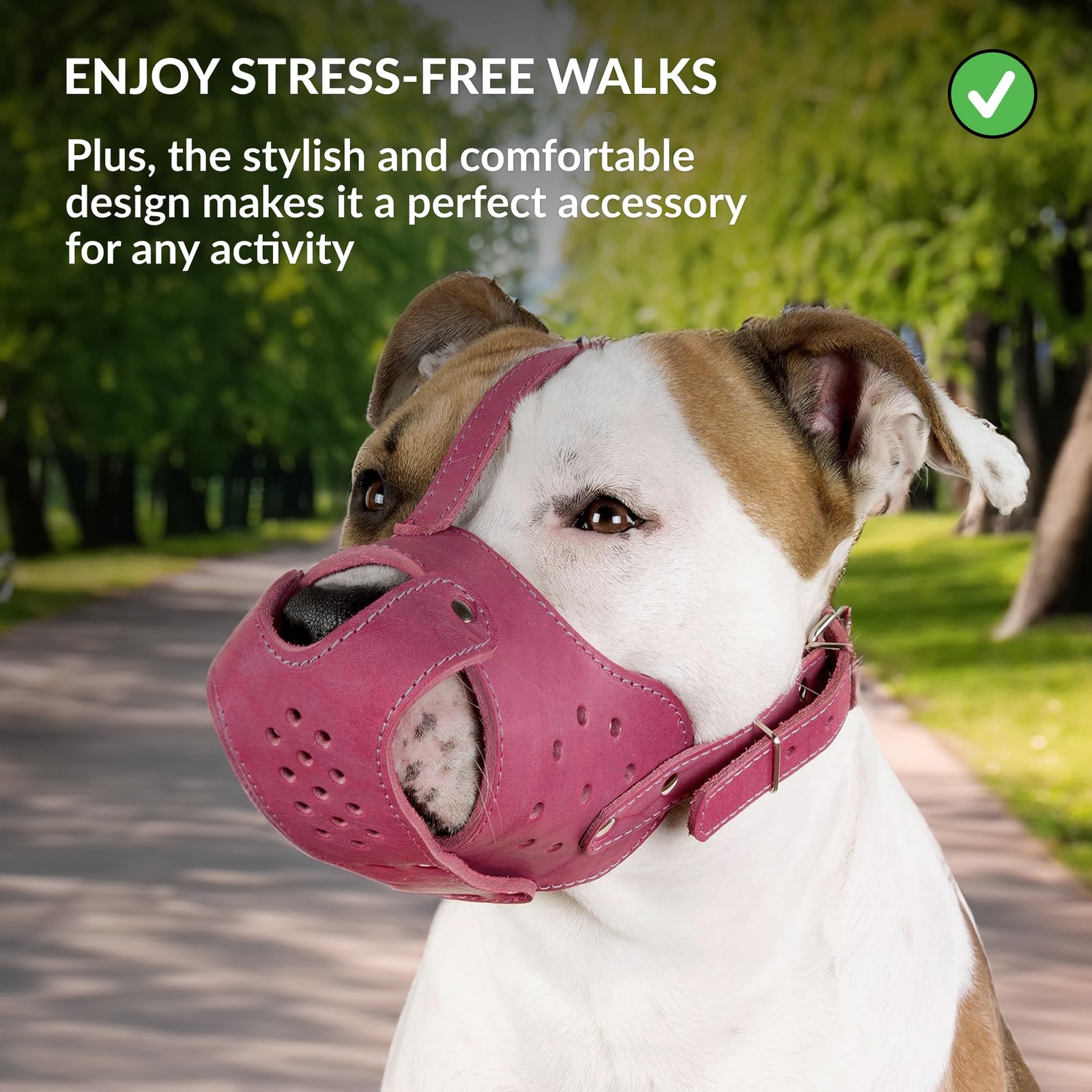 CollarDirect Dog Muzzle Pitbull Amstaff Basket 12" (31cm), Pink