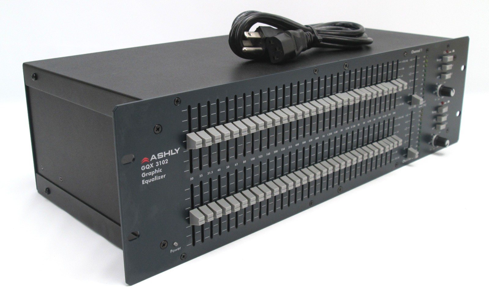 Rackmount Ashly GQX 3102 Stereo Dual Third Octave 31-Band Graphic Equalizer