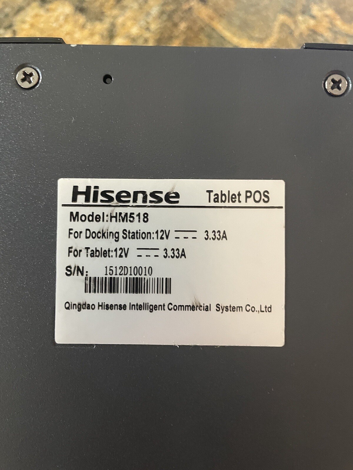 Replacement Hisense Tablet POS Docking Station HM518 For Hisense HM518 - Clean
