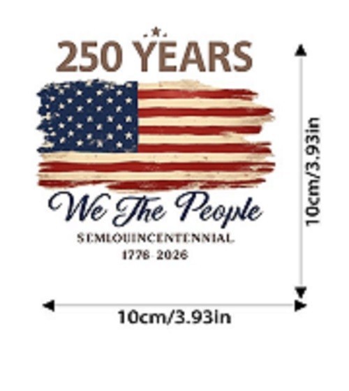 1pc 250th Anniversary We The People Iron-On Patches USA Flag Durable