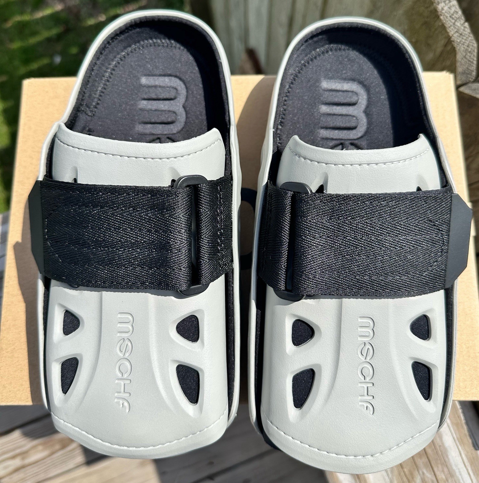 MSCHF AC2 Men's Slide Sandals Gray Blue Black Adjustable Strap US 8 UK 7 EU 41