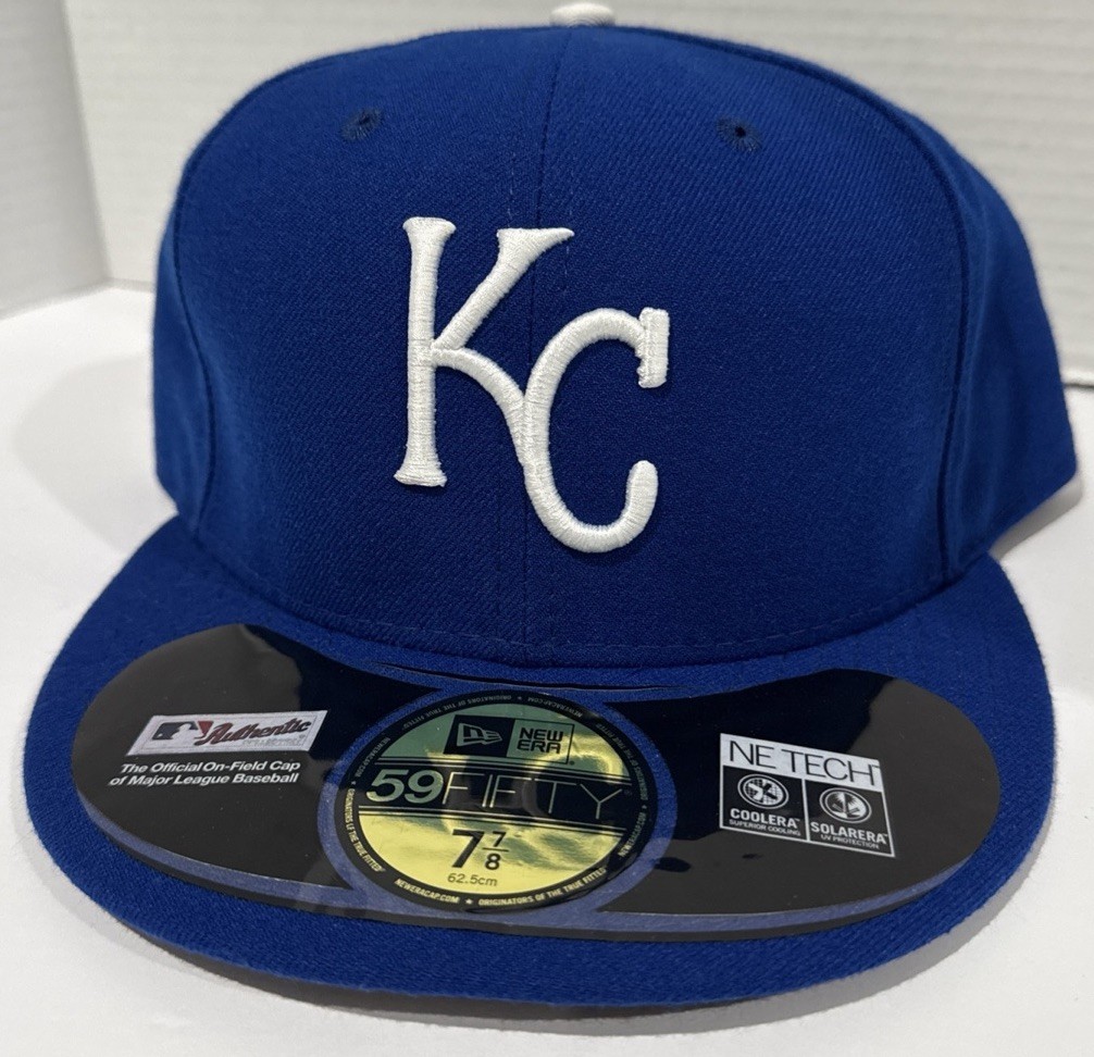 NEW ERA 59-50 OFFICIAL ON FIELD KANSAS CITY ROYALS FITTED B/BALL CAP-7-7/8 NEW!
