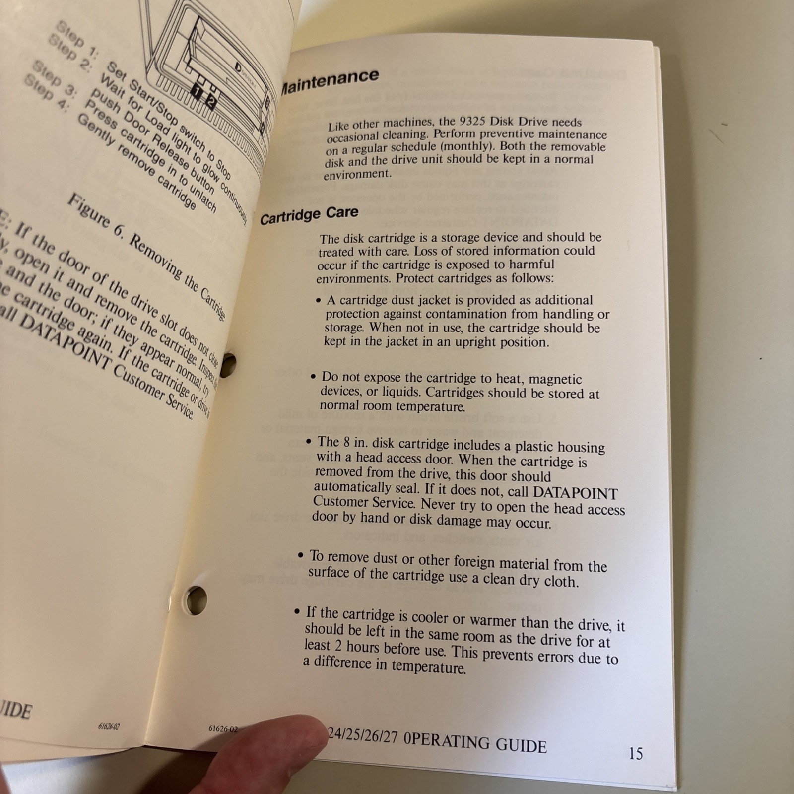 Vintage 1984 DATAPOINT 9324/9325/9326/9327 Disk Subsystem Operating Guide