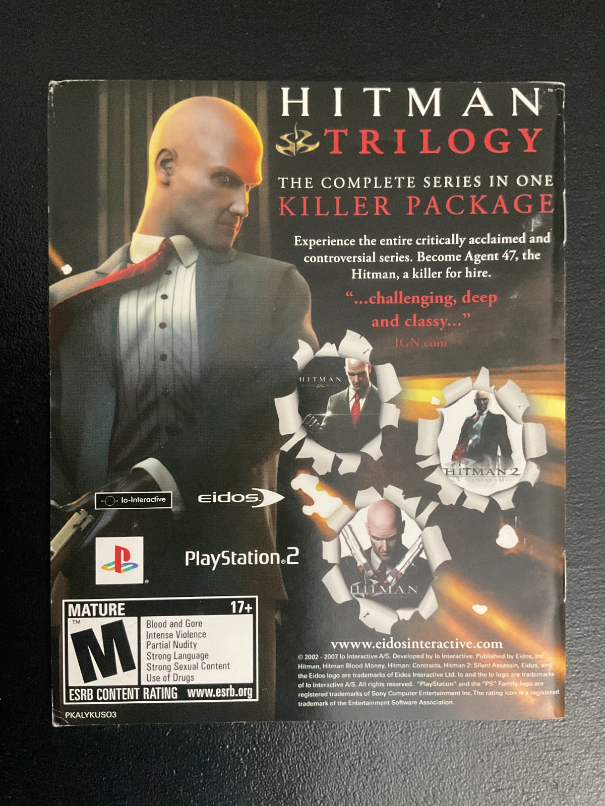 Kane & Lynch Dead Men PS3 PlayStation 3 Instruction Manual Only