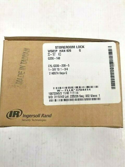 FALCON LOCK W581P HAN 626 Grade 2 Storeroom Knob 2-3/4" x ASA "G" KWY