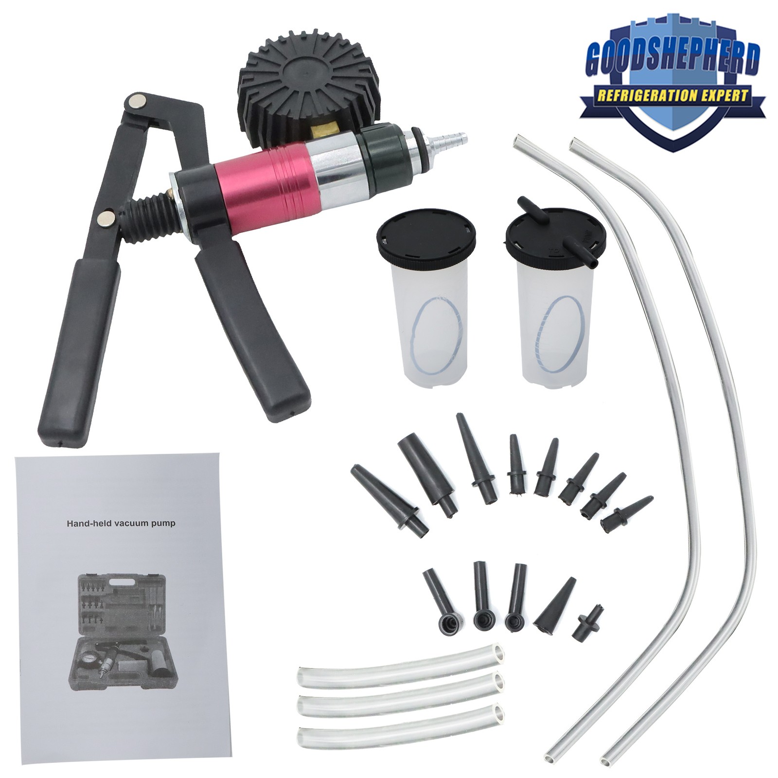 Hand Held Vacuum Pressure Pump Tester Set Brake Fluid Bleeder Bleeding Set + Box