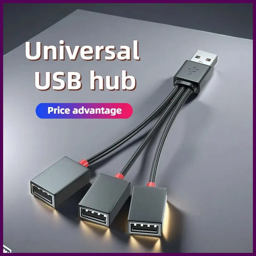 1 in 3 Out USB Hub Car Splitter Cable Multifunction Charging Adapter for Smartph
