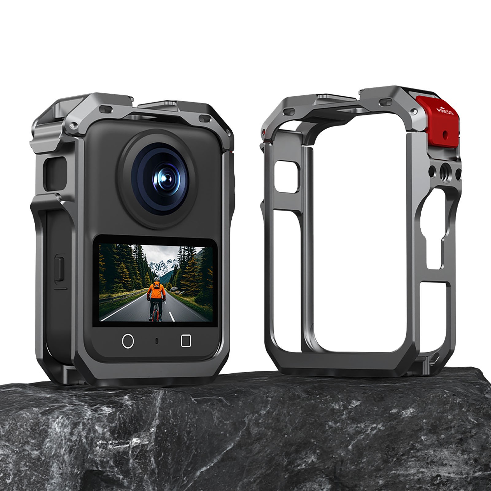 Good Quality For DJI Osmo 360 Camera Metal Rabbit Cage Frame Case+Lens Cover