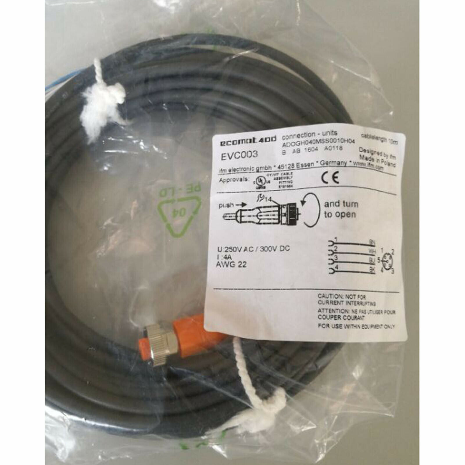 IFM EVC003 ADOGH04DMSS0010H04 Proximity Sensor New