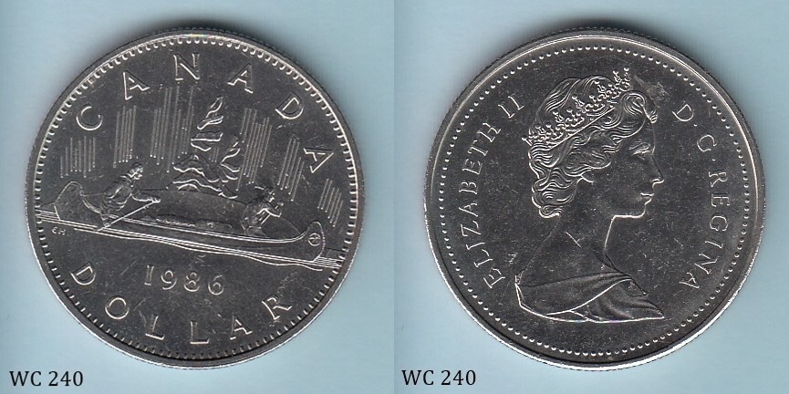 Canada One Dollar 1986 (Elizabeth II) (Voyageur) Coin