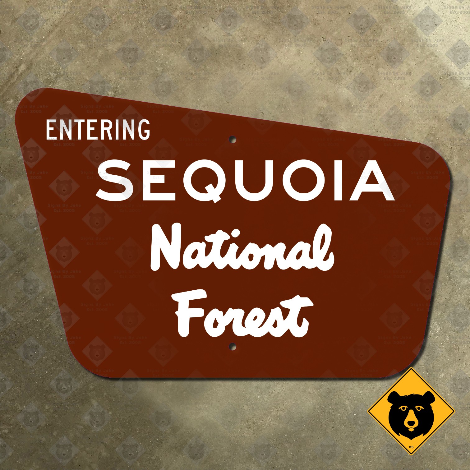 Entering Sequoia National Forest welcome road sign California highway 21x14