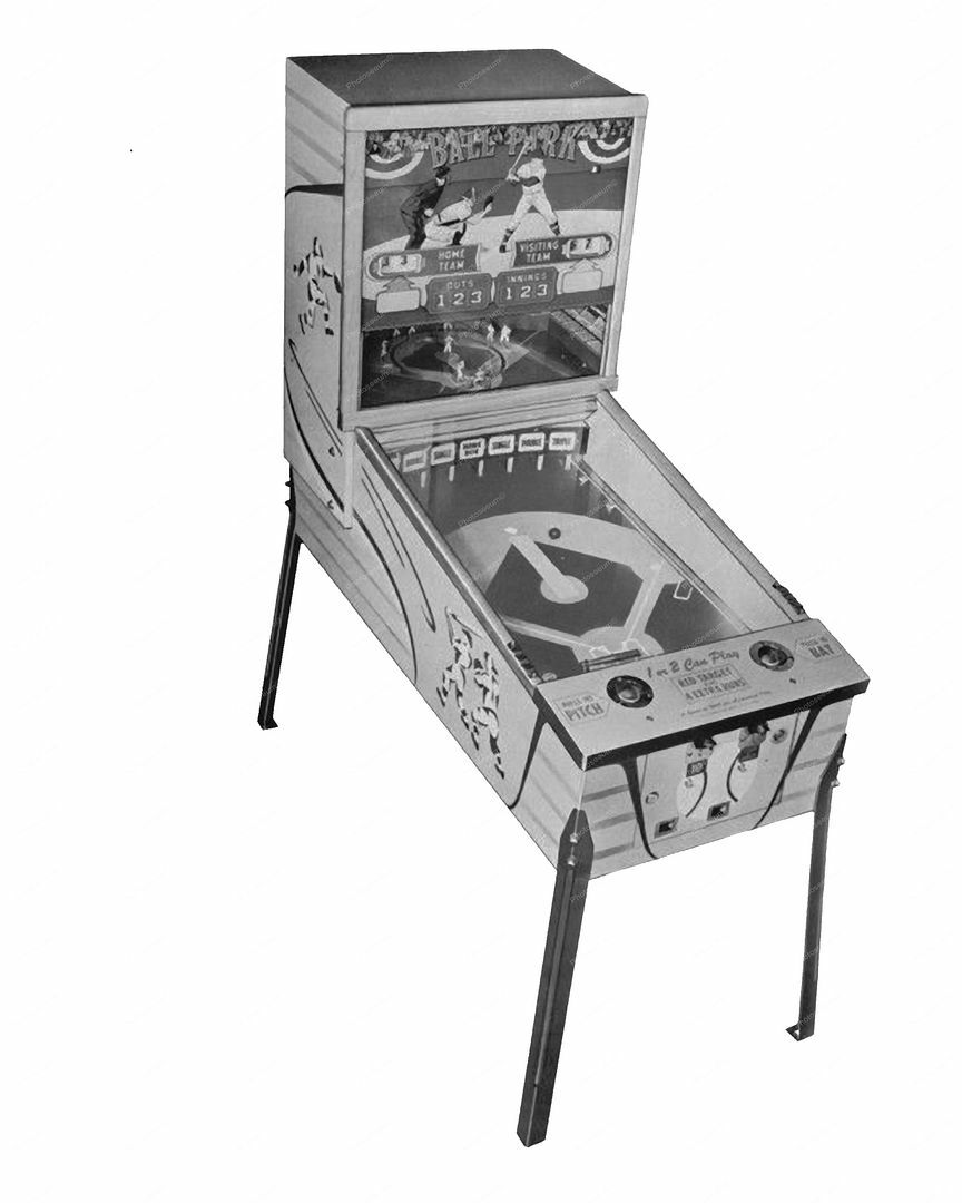 Bally Ball Park Baseball Machine 1960  8x10 Reprint Of Old Photo