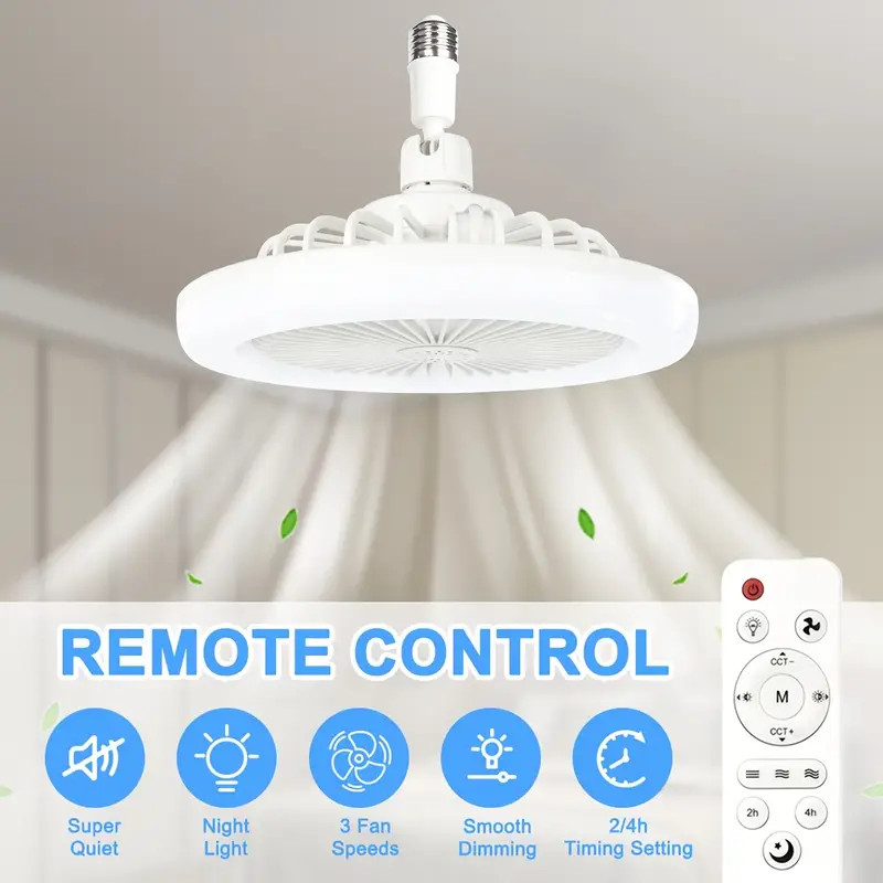 Dimmable Ceiling Fan with Lights and Remote Socket Fan light with Dimmable Led