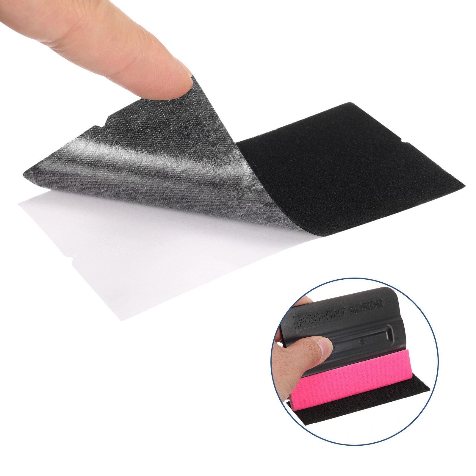10pcs Squeegee Fabric 4 Inch Pre-Cut Self-Adhesive Replacement Felt, Black