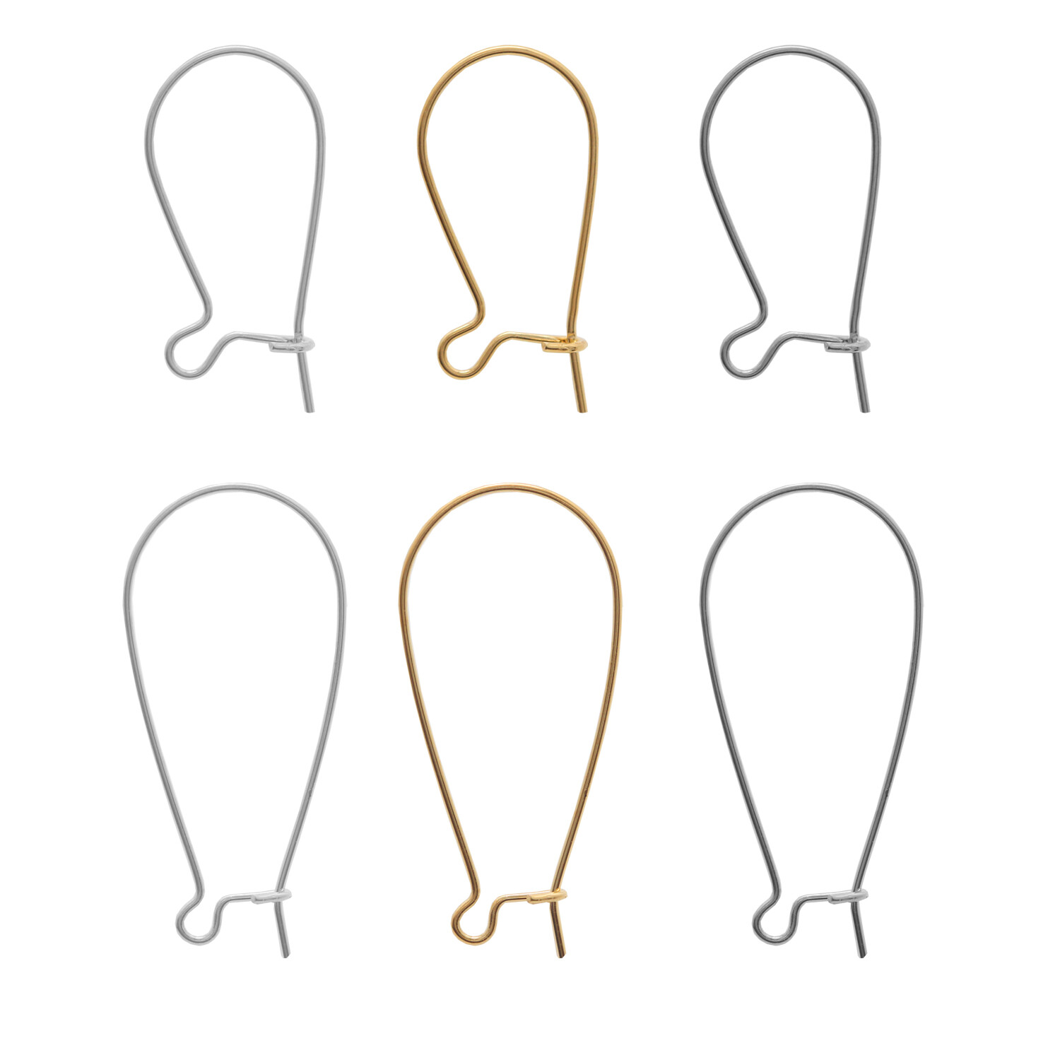 Metal Safety Kidney Earring Wire Hooks Findings 21mm or 33mm * Different Colors