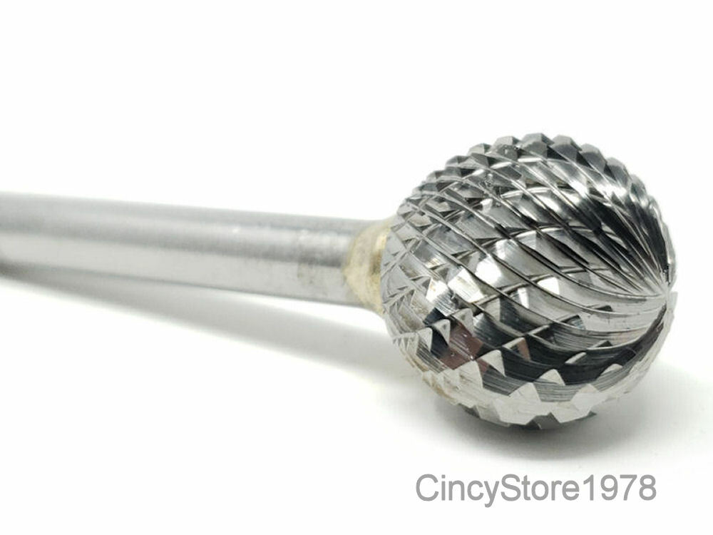 SD7D Ball Shape Tungsten Carbide Burr Bur Cutting Tool Die Grinder Bit 1/4" NEW