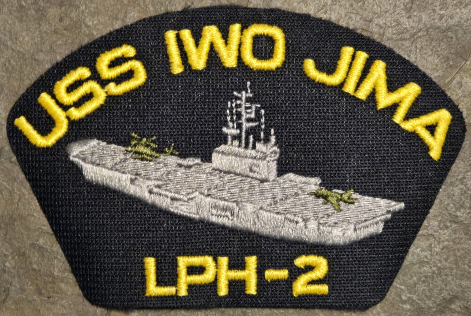 USN United States Navy Ship Hat Patch USS IWO JIMA LPH-2 MILITARY VETERAN NEW