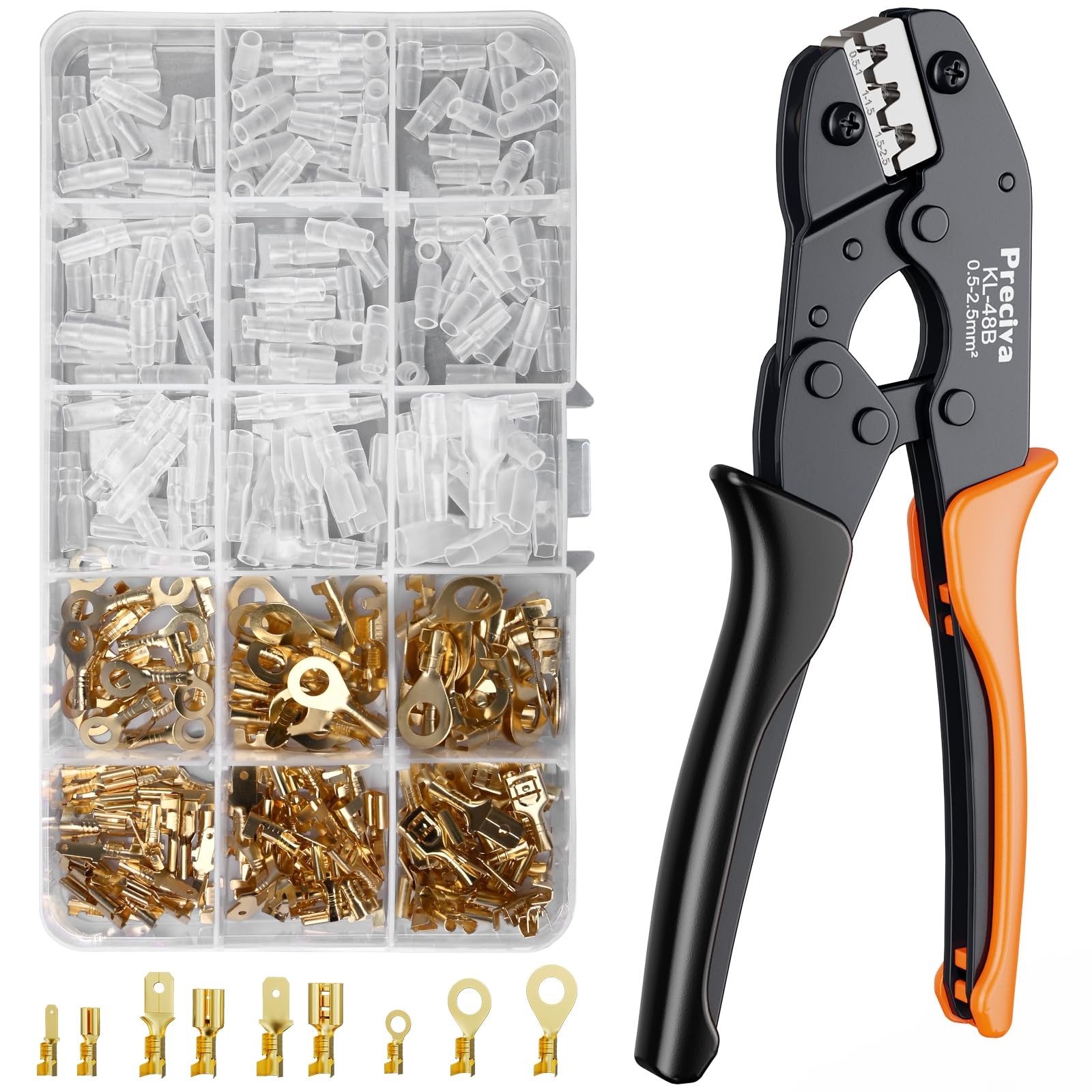 Preciva Terminal Crimper Tool Kit, Professional Ratcheting Wire Crimping Tool...