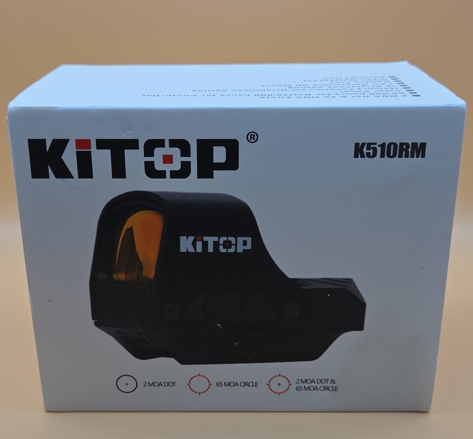KiTOP K510RM Red Dot Sight 2 MOA/65 MOA Solar QD Waterproof Rifle Picatinny